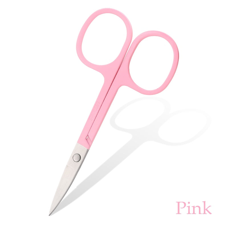Eyebrow Scissors Stainless Steel Nail Tools Eyebrow Nose Eyelash Scissors Multifunctional Facial Hair Trimmer Makeup Beauty Tool