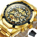 Winner Watch Men Skeleton Automatic Mechanical Watch Gold Skeleton Vintage Man Watch Mens Watches Top Brand Luxury часы мужские