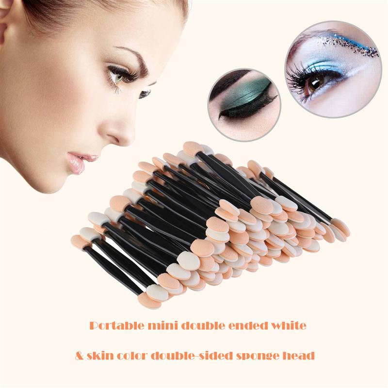Hot Disposable 30/50/100PC Eye shadow Brush Makeup Dual Sided Sponge Nylon Set Eye Shadow Brushes For Cosmetic Applicator Makeup
