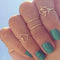 30 Styles Trendy Boho Midi Knuckle Ring Set For Women Crystal Geometric Finger Rings Fashion Bohemian Jewelry