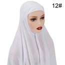 Muslim Chiffon Scarf For Women Fashion Veil Instant Hijab Wrap Headscarf Islam Solid Color Cap Musulman Wrap Scarves 25 Colors