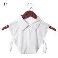 Women Cotton Lace Fake Collar Blouse Vintage Detachable Collar Women&#39;s shirt False Tie Men Lapel False Blouse Top Women Collars