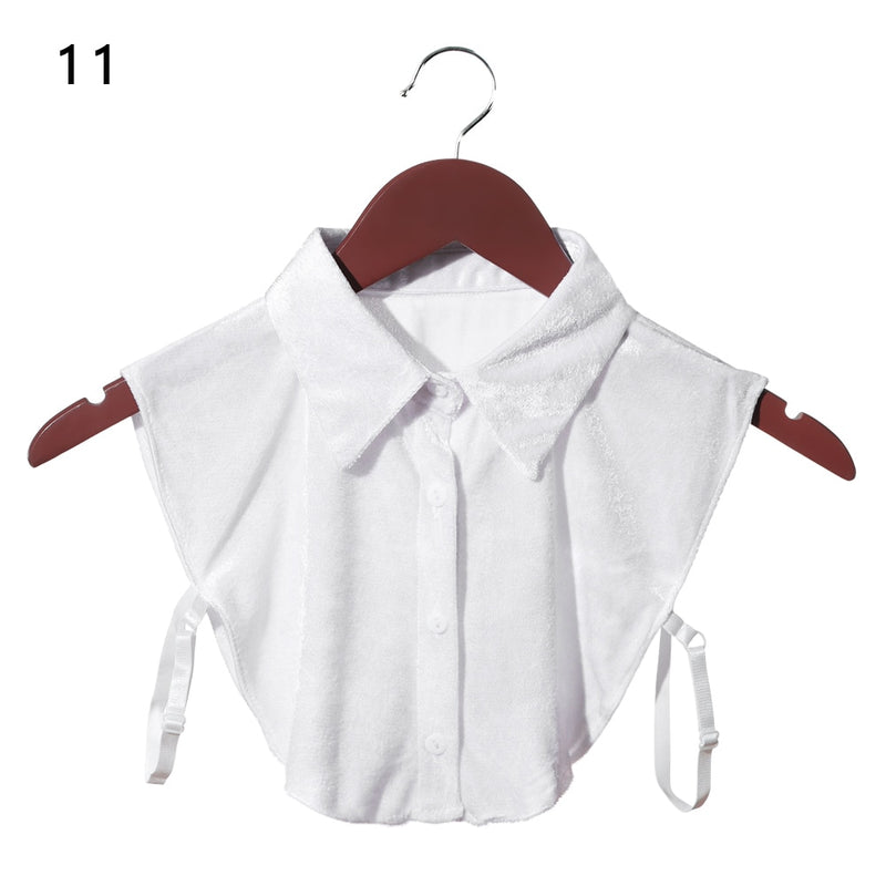 Women Cotton Lace Fake Collar Blouse Vintage Detachable Collar Women&