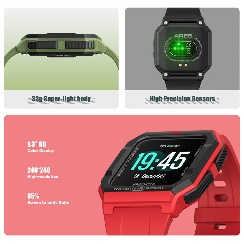 NEW 2021 Zeblaze Ares Heart Rate Tracking Smartwatch Multi Watch Face 3 ATM 15 Days Battery Life Smart Watch For IOS &amp; Android