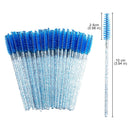 zwellbe Good Quality Disposable 50 Pcs/Pack Crystal Eyelash Makeup Brush Diamond Handle Mascara Wands Eyelash Extension Tool