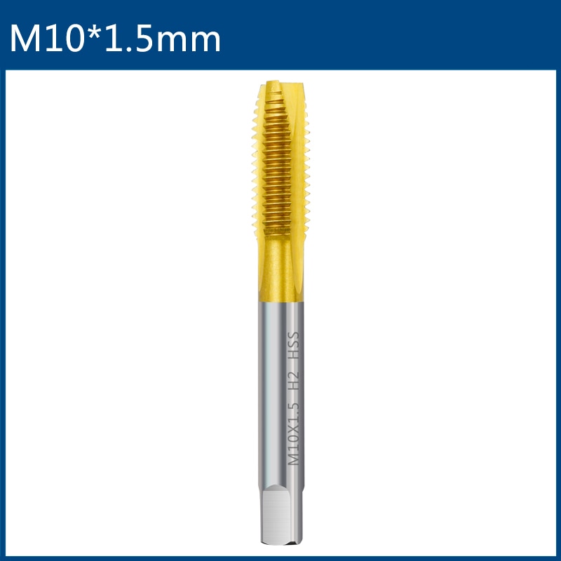 HSS Titanium Coating Screw Tap Drill Bit M2 M2.5 M3 M3.5 M4 M5 M6 M8 M10 M12 Metric Straight Flute Thread Tap Hand Tools