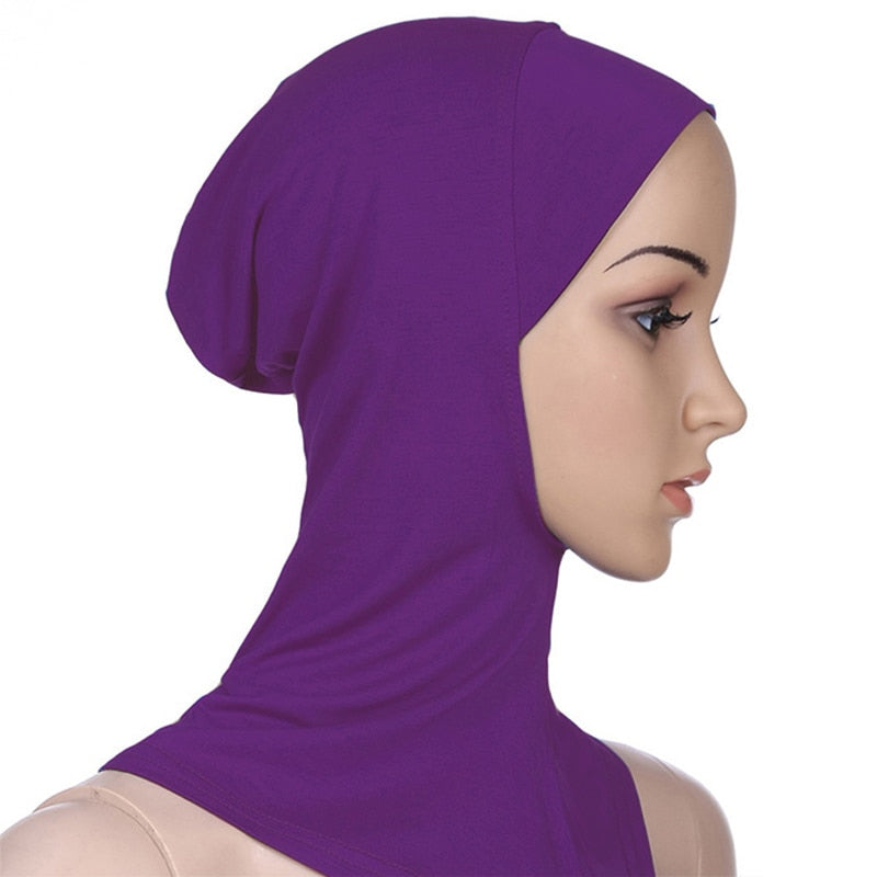 New Fashion Muslim Underscarf Women Veil Hijab Islamic Soft Cotton Solid Color Elastic Comfortable Breathable Casual Turbans