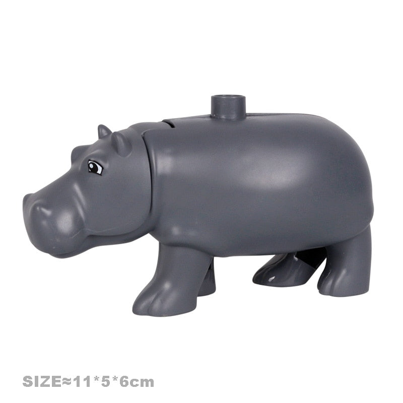 Big Size Building Blocks Cat Dog Pig Rabbit Model Accessories Compatible Bricks Farm Animals Set Assemble Education Toys For Kid