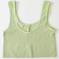Women Tops Seamless Bralette Tank Top Female Crop Tops Cami Underwear Scoop Neck Ribbed Basic Tee Sexy Lingerie U Back Camisole