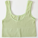 Women Tops Seamless Bralette Tank Top Female Crop Tops Cami Underwear Scoop Neck Ribbed Basic Tee Sexy Lingerie U Back Camisole