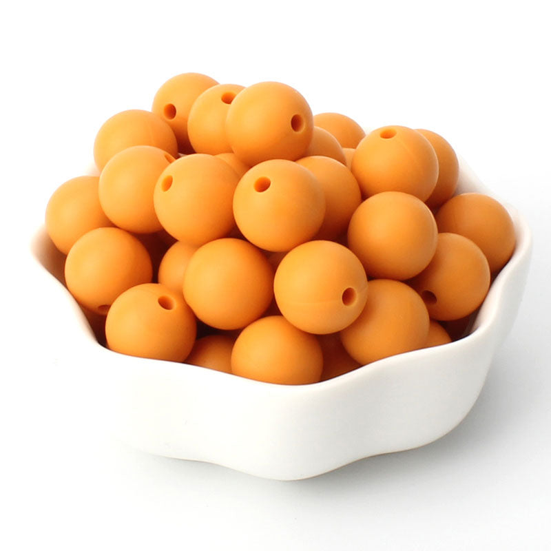 12mm 20pcs Silicone Baby Beads Round Teether Teething Beads DIY Pacifier Chain Necklace Pendant Toys BPA Free Baby Accessories