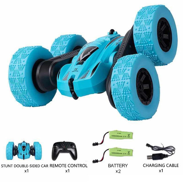 Roclub 4WD RC Car 2.4G Radio Remote Control Car 1:24 Double Side RC Stunt Cars 360° Reversal Vehicle Model Toys For Children Boy