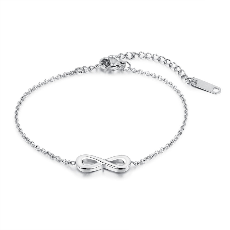 SIPENGJEL Fashion Stainless Steel Endless Love Infinity Chain Bracelets On Hand Adjustable Bracelets For Woman Party Jewelry