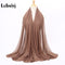 Muslim 2021 New Chiffon Hijab Scarf Women Solid Color Soft Long Shawls and Wraps Islamic Head Scarves Fashion turbante mujer