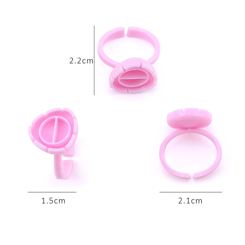 Wholesale 50/100Pcs Disposable Eyelash Glue Fan Cup Rings Holder  Container Tattoo Pigment Eyelash Extension Tools Lash Supplies