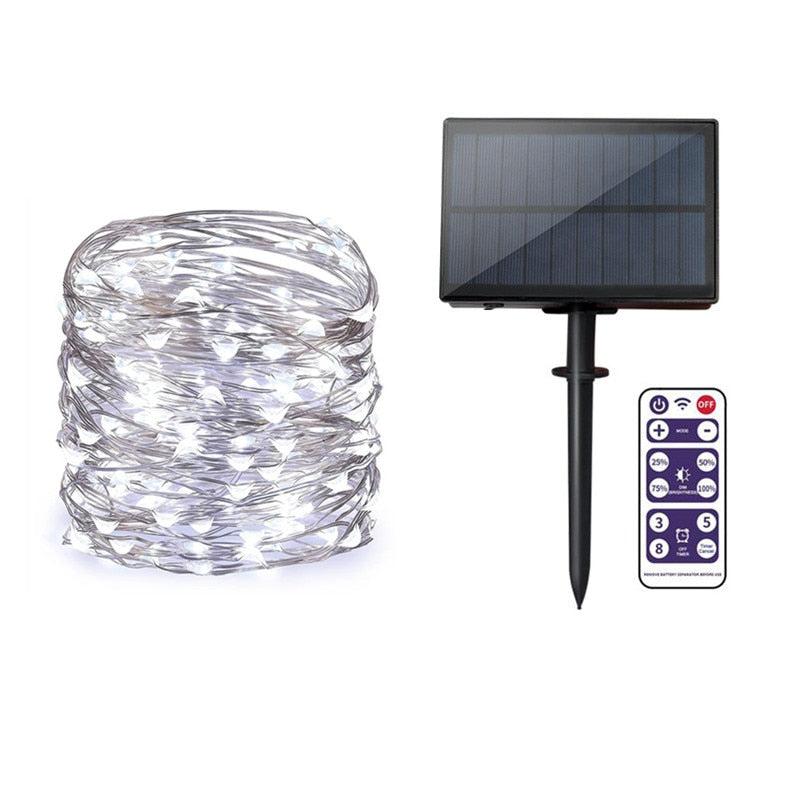 Solar Garden Festoon String Lights Outdoor Waterproof Street Fairy Garland New Year Party Christmas Backyards Decoration Lamp
