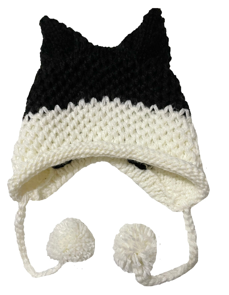 BomHCS Cute Fox Ears Beanie Winter Warm 100% Handmade Knit Hat