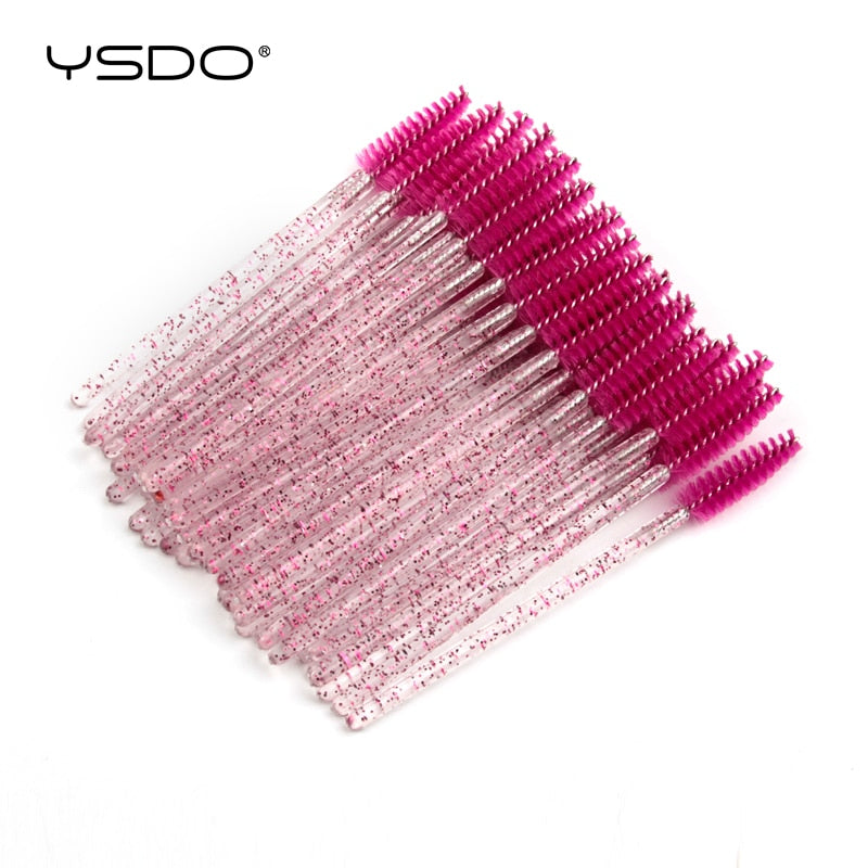 Disposable 5-50 Pcs Crystal Eyelash Brushes Diamond Handle Mascara Wands Eyelash Extension Makeup Tools Eyelash Brush wholesale