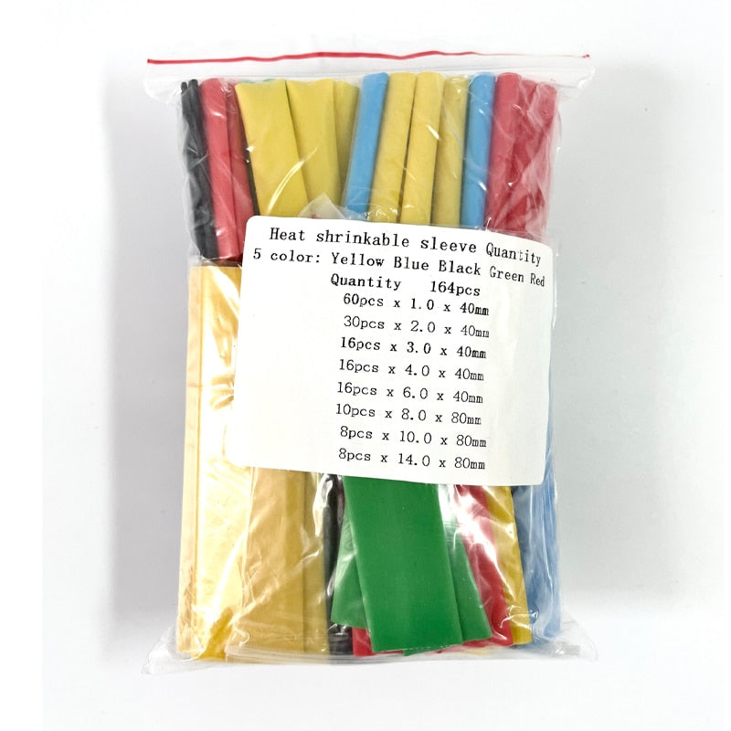 127/164/328/530pcs Heat Shrink Tube Kit Shrinking Assorted Polyolefin Insulation Sleeving Heat Shrink Tubing Wire Cable 2:1