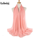 Muslim 2021 New Chiffon Hijab Scarf Women Solid Color Soft Long Shawls and Wraps Islamic Head Scarves Fashion turbante mujer