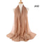 Muslim Bubble Chiffon Hijab Scarf Women Solid Color Soft Long Shawls and Wraps Georgette Head Scarves Ladies Hijabs