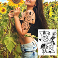 Realistic Sexy Peony Tattoos Temporary Women Adult Flower Arm Tattoos Sticker Waterproof Fake Floral Bloosom Body Leg Art Tatoos