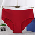 Women&#39;s Sexy Ruffle Briefs Low Waist Icy Silk Seamless Modal Underpants Female Solid Underwear Lingerie Comfortable Wave Panties