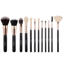 ZOREYA 7/15pcs Black Makeup Brushes Set Eye Shadow Powder Foundation Concealer Cosmetic Brush Makeup Blending Beauty Tools