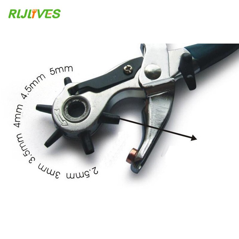 5 Hole Size Household Belt Hole Puncher Leather Punchers Tools Leathercraft Punching Machine Hand Pliers Tool Sewing Crafts
