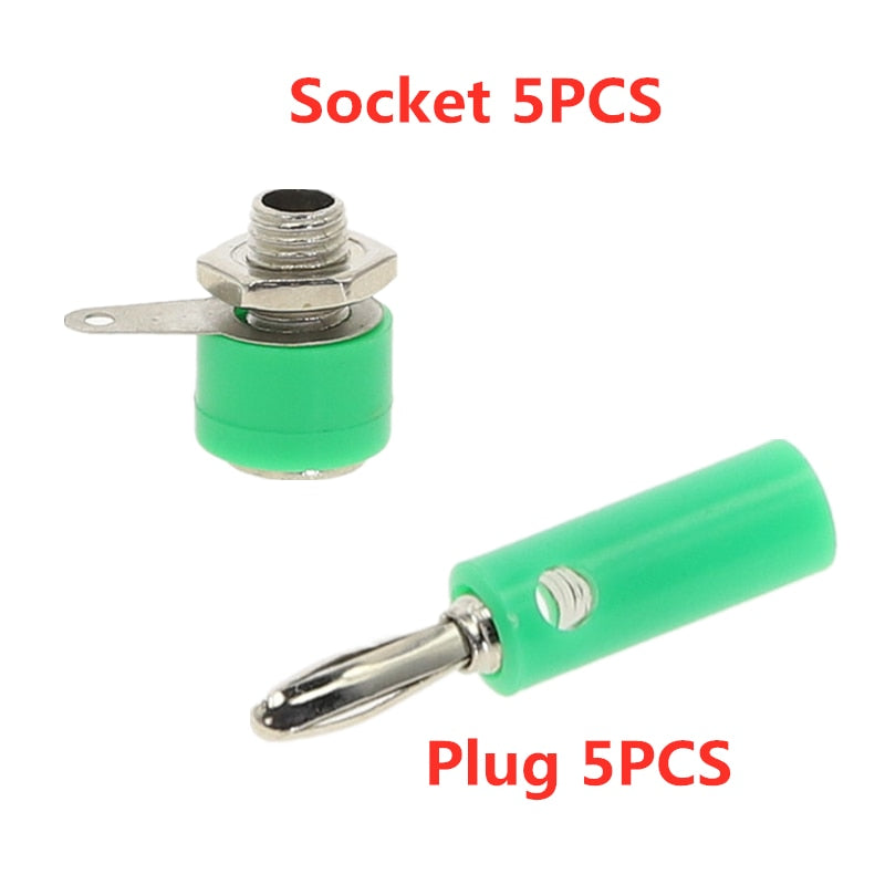 10Pcs/set Male Female J072 4mm Banana Plug Male And Female To Insert Connector Banana Pin DIY Model