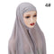 Muslim Chiffon Scarf For Women Fashion Veil Instant Hijab Wrap Headscarf Islam Solid Color Cap Musulman Wrap Scarves 25 Colors