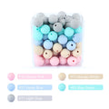 12mm 20pcs Silicone Baby Beads Round Teether Teething Beads DIY Pacifier Chain Necklace Pendant Toys BPA Free Baby Accessories