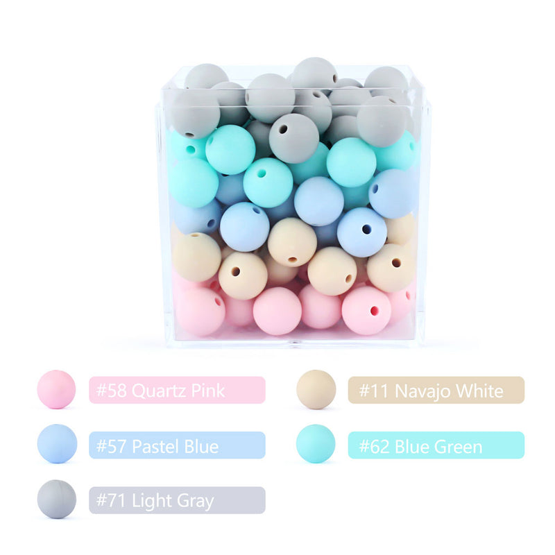 12mm 20pcs Silicone Baby Beads Round Teether Teething Beads DIY Pacifier Chain Necklace Pendant Toys BPA Free Baby Accessories
