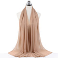 Muslim new Bubble Chiffon Hijab Scarf Women Solid Color Soft Long Shawls and Wraps Georgette Islamic Head Scarves Ladies Hijabs