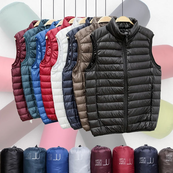 Winter Men Duck Down Vest 2021 Coat Ultralight Sleeveless Puffer Vest Jacket ultra thin warm lightweight down jacket Waistcoat