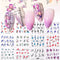 12 Designs Nail Stickers Set Mixed Floral Geometric Nail Art Water Transfer Decals Sliders Flower Leaves Manicures Decoration