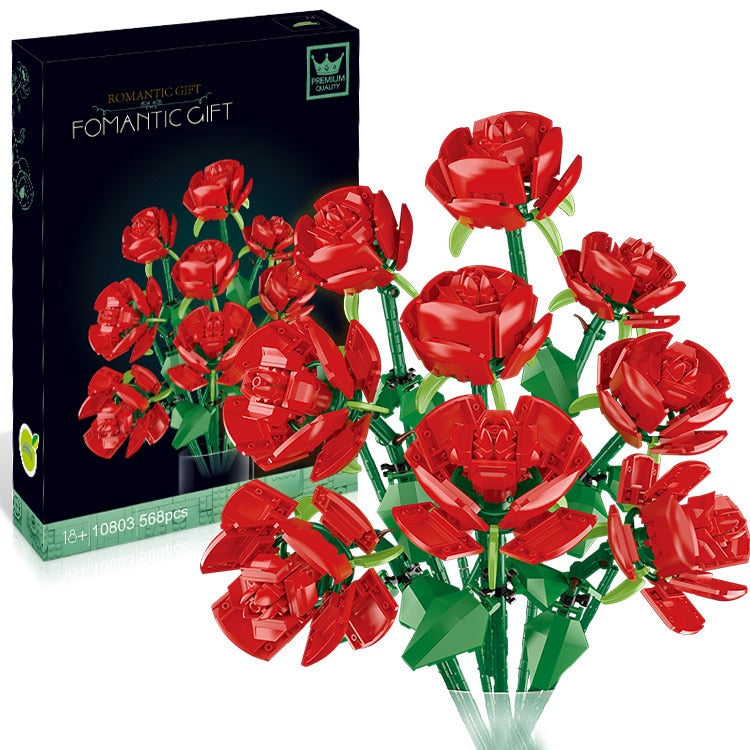 Fomantic Flower 10289 Bird of Paradise Bouquet Rose Building Block Bricks Toy DIY Potted Illustration Holiday Girlfriend Gift