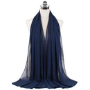 Muslim new Bubble Chiffon Hijab Scarf Women Solid Color Soft Long Shawls and Wraps Georgette Islamic Head Scarves Ladies Hijabs