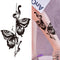 Death Skull Flower Temporary Tattoo For Women Girls Snake Bird Peony Tattoo Sticker Black Fake Blossom Sexy Tatoo Transfer Adult