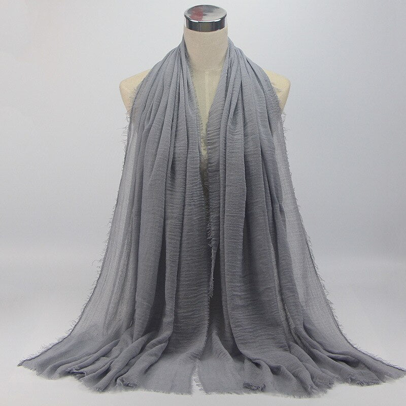 wholesale price 70*180cm women muslim crinkle hijab scarf femme musulman soft cotton headscarf islamic hijab shawls and wraps