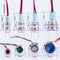 1pc 6mm 8mm 10mm 12mm Metal LED Warning indicator light Waterproof IP67 Signal Lamp Pilot Wires switch 3V 5V 12V 220V Red Blue
