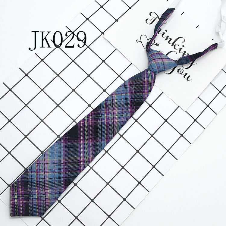 Lazy JK Ties Women Plaid Neck Tie Girls Japanese Style for Jk Uniform Cute Necktie Plaid Uniform School Accessories