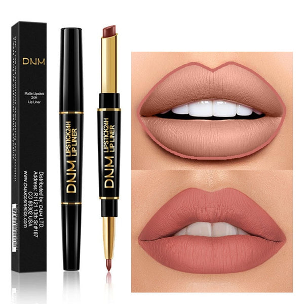 2 IN 1  Lip Liner Waterproof Matte Lipstick Pencil Contour Tint Sexy Red Matte Long Lasting Moisturizer Lipliner Cosmetics TSLM1