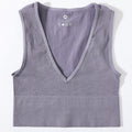 Vintage Crop Top Women Seamless Underwear Sexy Lingerie Female Tanks Vest Harajuku Deep V Neck Summer Camis Crop Top Camisole