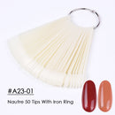 Clear Nature Black False Tips For Nail Art Display Oval Fan Style Nail Swatch Polish Stand Tips Practice Manicure Tools BEA23-2