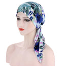 2021 New Elastic Fashion Turban Hat Solid Color Women Warm Winter Headscarf Bonnet Inner Hijabs Cap Muslim Hijab femme Wrap Head