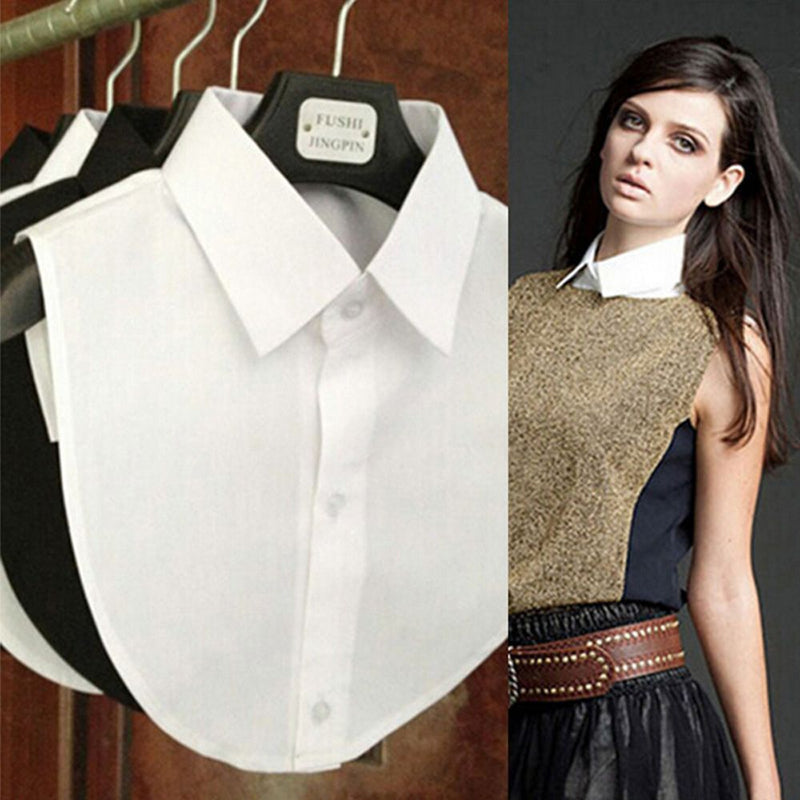 Fashion White Black Lace Fake Collar Blouse Vintage Detachable Shirt False Collar Lapel Blouse Top Women Clothes Accessories