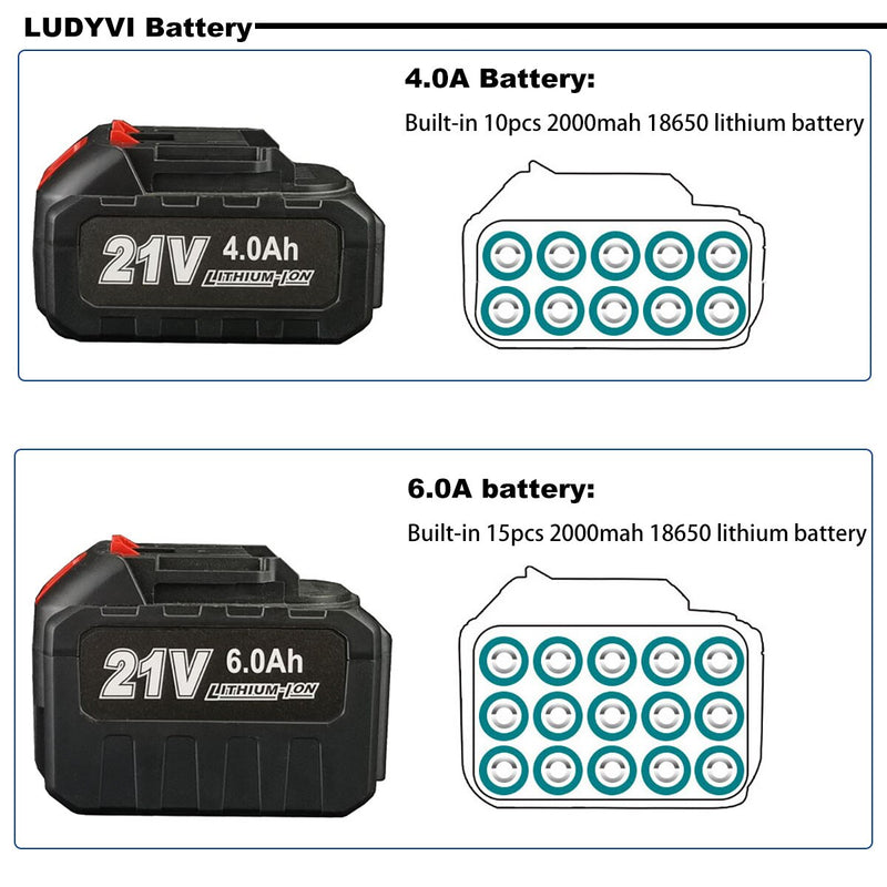21V 13MM Brushless Electric Drill 115N/M 4000mah Battery Cordless Screwdriver With Impact Function Can Drill Ice Power Tools