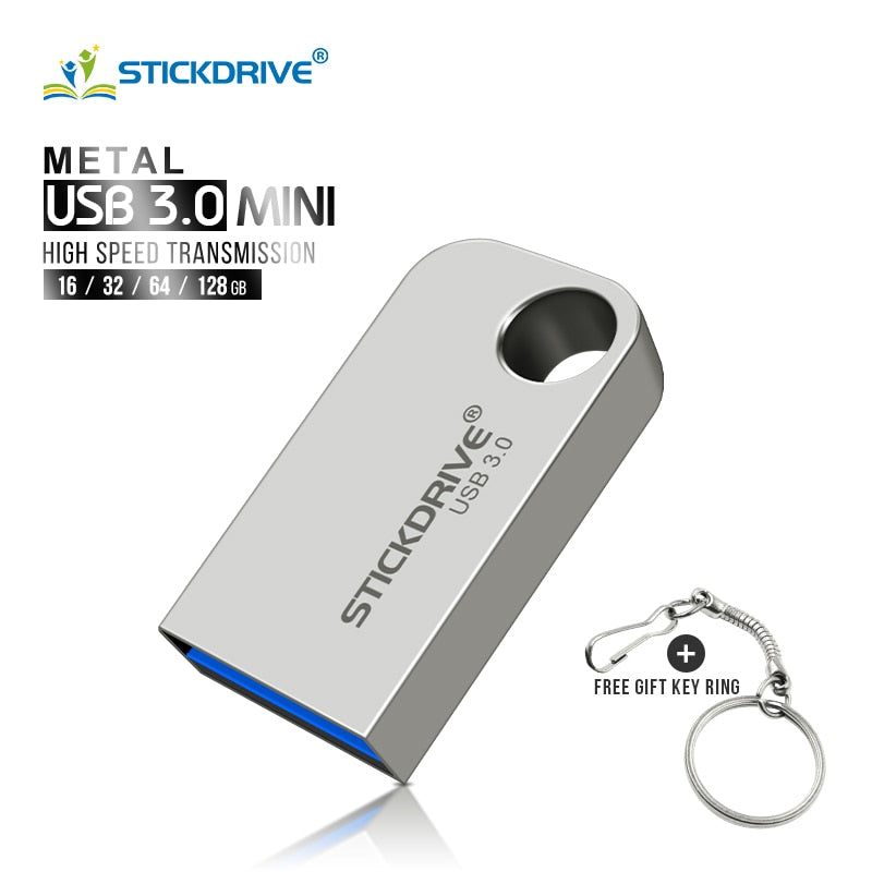 Top quality 3.0 usb flash drive pen drive 16GB 32GB 64GB waterproof Metal Key pendrive Card Memory Stick Drives u disk with gift