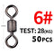 Meredith 50PCS/Lot Fishing Swivels Ball Bearing Swivel with Safety Snap Solid Rings Rolling Swivel for Carp Fishing Accessories